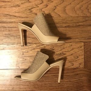 Calvin Klein snake skin mules